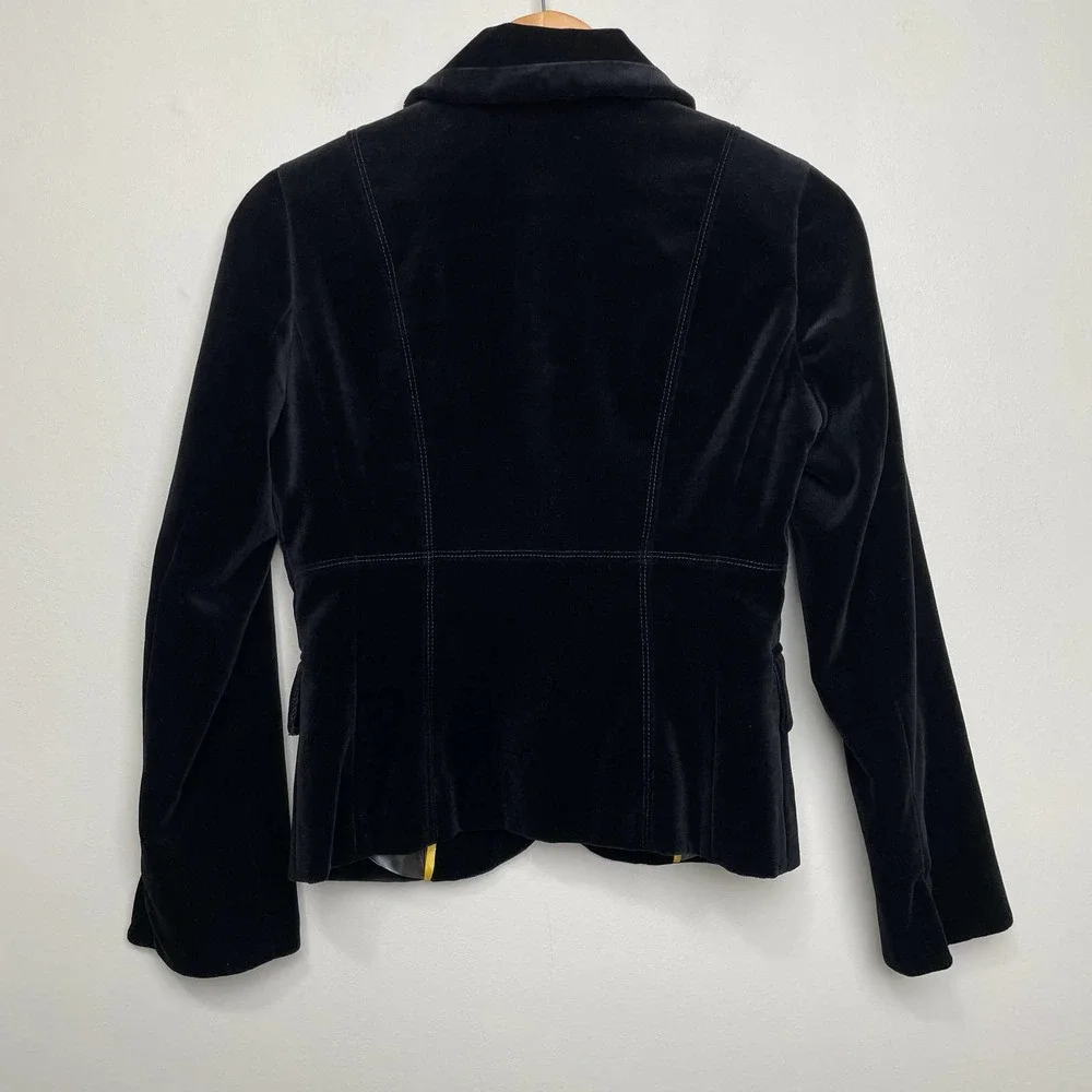 J. Crew Beautiful Velvet Vintage Style Blazer Single Breast Black 2P - Picture 3 of 10